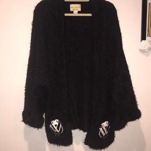 Oversized Wildfox Black Fluffy Cardigan